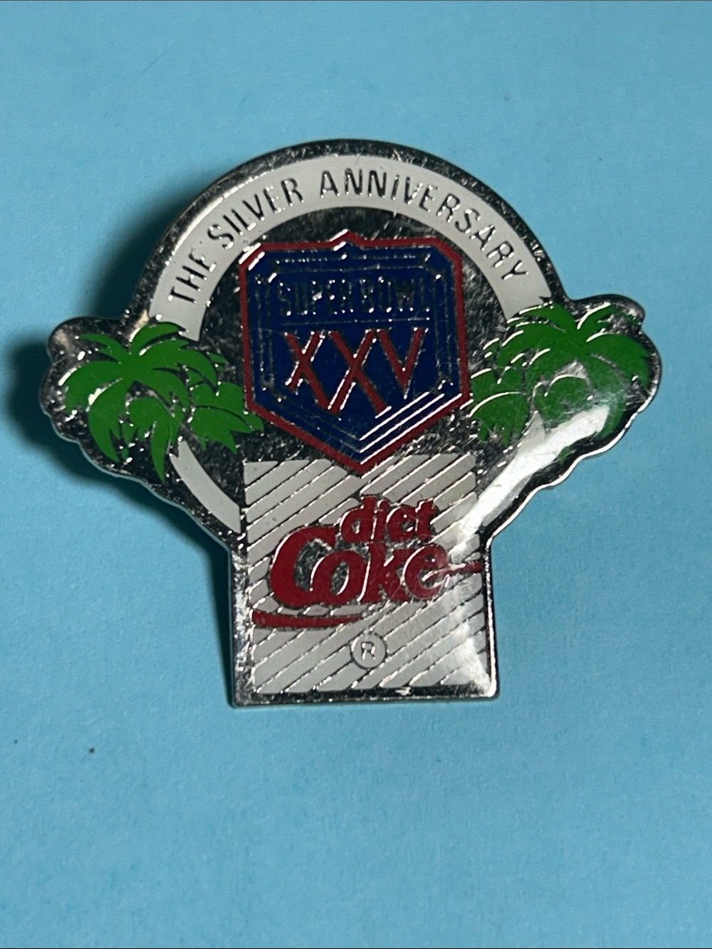 Super Bowl XXV Silver Anniversary -NY Giants- Buffalo Bills, NFL 25th Pin